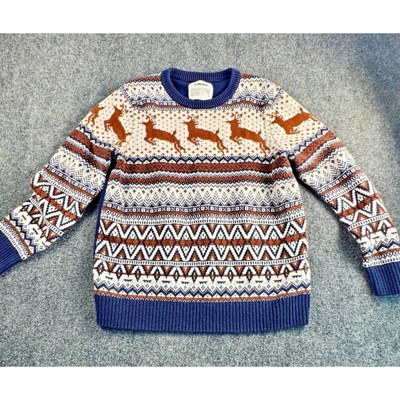 Sonoma Good For Life Unisex Reindeer Sweater Grandpa Holiday Knit Pullover Sz L - Picture 1 of 5